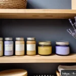 Home 18 제로웨이스트 화장품의 효과적인 활용법 - A cozy, stylish French bathroom scene showcasing zero waste beauty products: glass jars and metal ti...