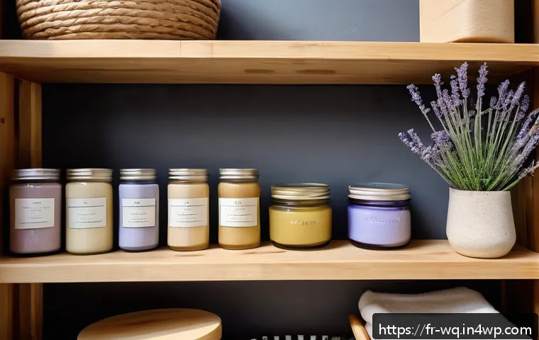 제로웨이스트 화장품의 효과적인 활용법 - A cozy, stylish French bathroom scene showcasing zero waste beauty products: glass jars and metal ti...