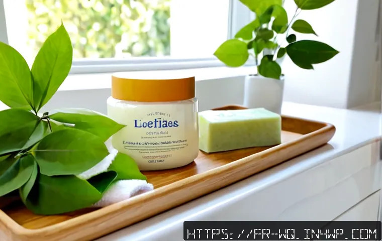 제로웨이스트 화장품으로 여름철 피부 관리 - Photorealistic summer skincare scene in a bright French apartment bathroom, a reusable glass jar of ...